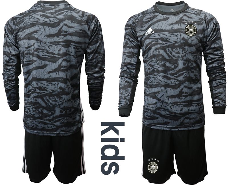 Youth 2019-2020 Season National Team Germany black long sleeve goalkeeper Soccer Jersey->->Soccer Country Jersey